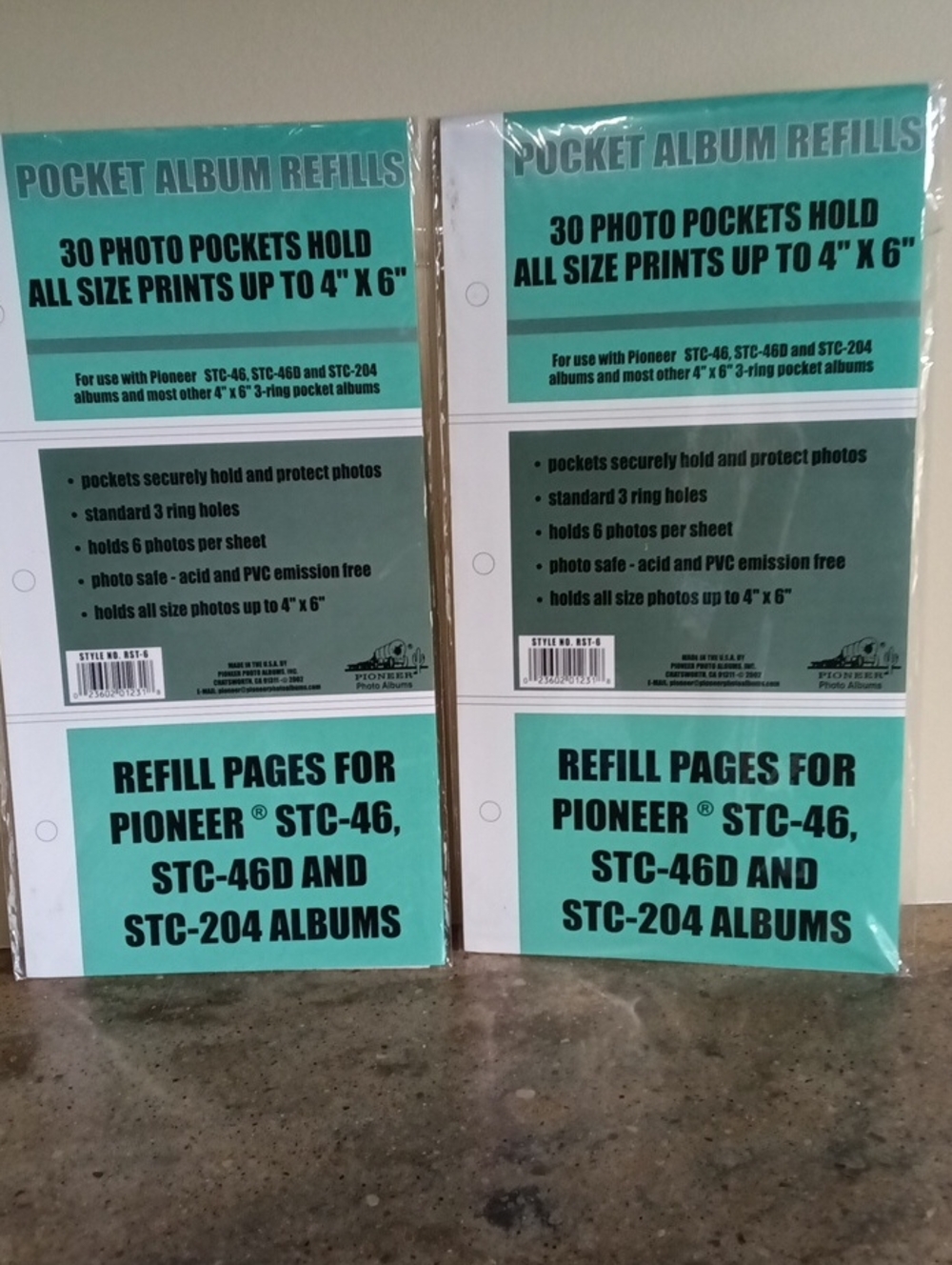 PIONEER 4x6 Pocket Album Refill Pages - 2 Packages NWOT